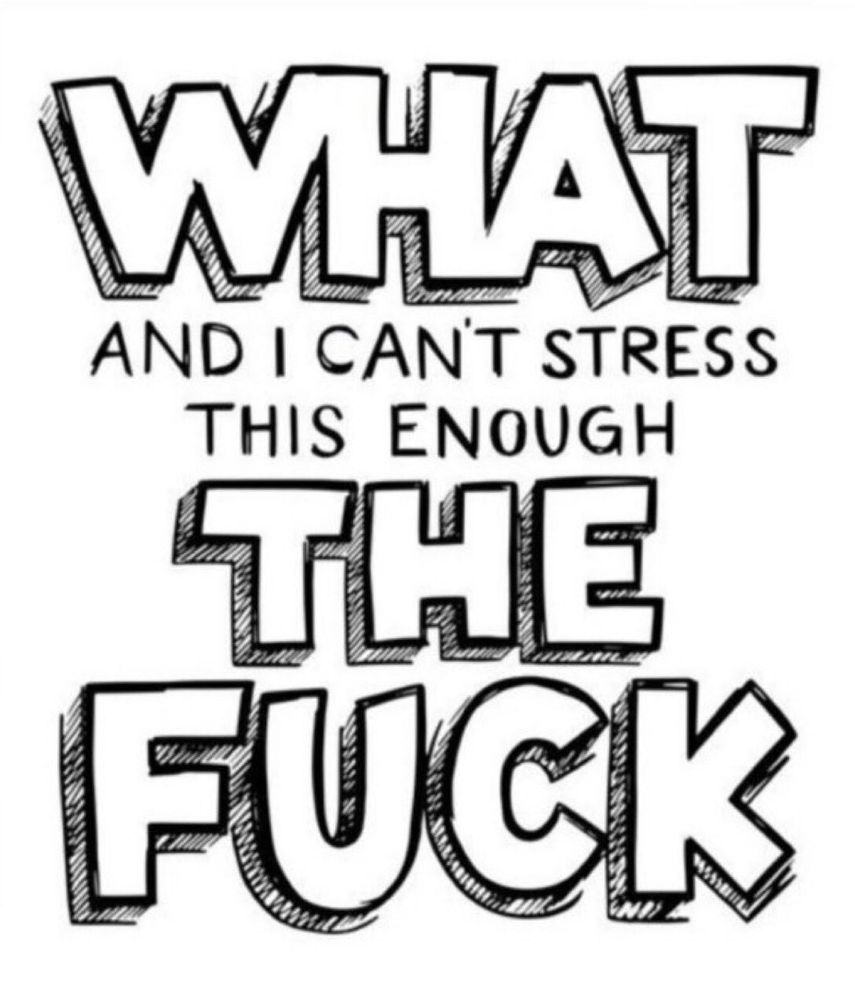 WHAT
AND I CANT STRESS
THIS ENOUGH 
THE FUCK