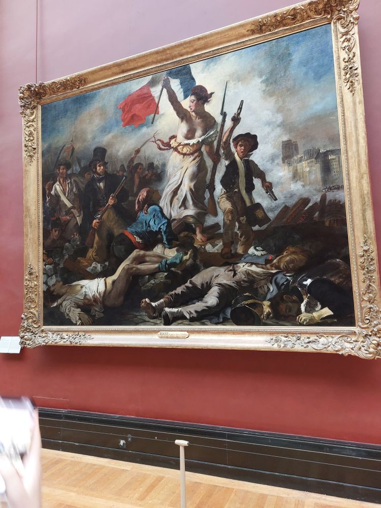 Photo taken at the Louvre of Delacroix's Liberty Leading the People 