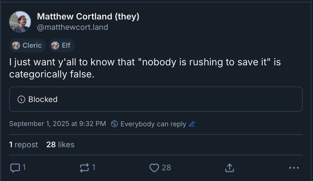 Matthew Cortland (they) @matthewcort.land I just want y'all to know that 