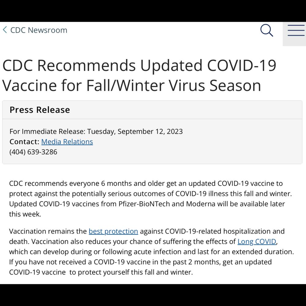 Breaking: CDC Director Accepts ACIP recommendation [CDC's ACIP Votes to Recommend Updated COVID Boos...