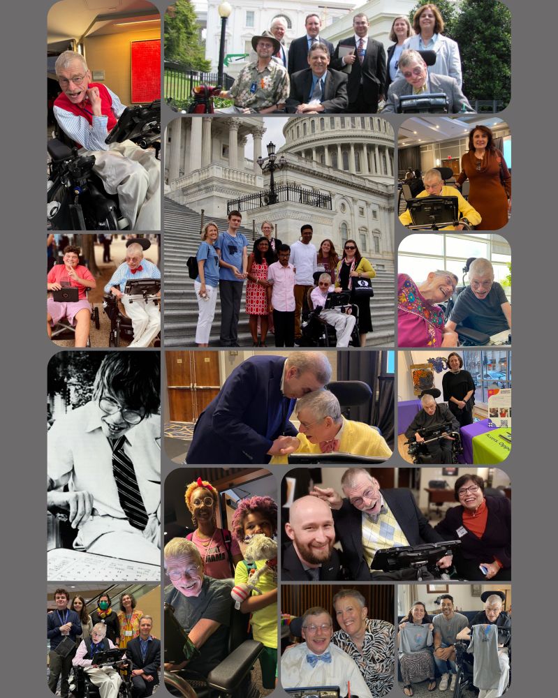 [Image: Collage containing both photos of Bob & photos of Bob enjoying the company of others whose paths are intertwined with his. The collage is set on gray.]
