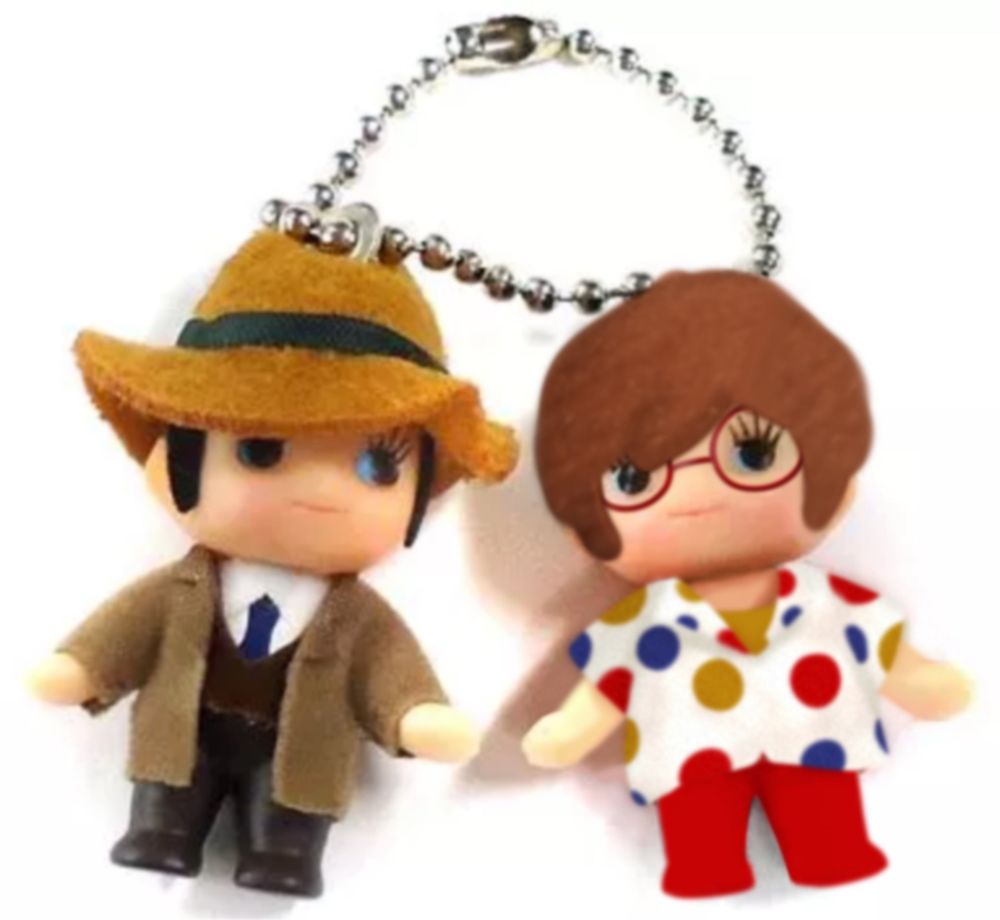 An edited picture of two kewpie resembling Zenigata and formerly Lupin III, now drawn over to resemble Curley. They are laying together on a white backdrop