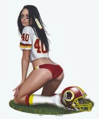 Washington Redskins Commanders Football PinUp Sticker Fanart Decal Ted Hammond  | eBay