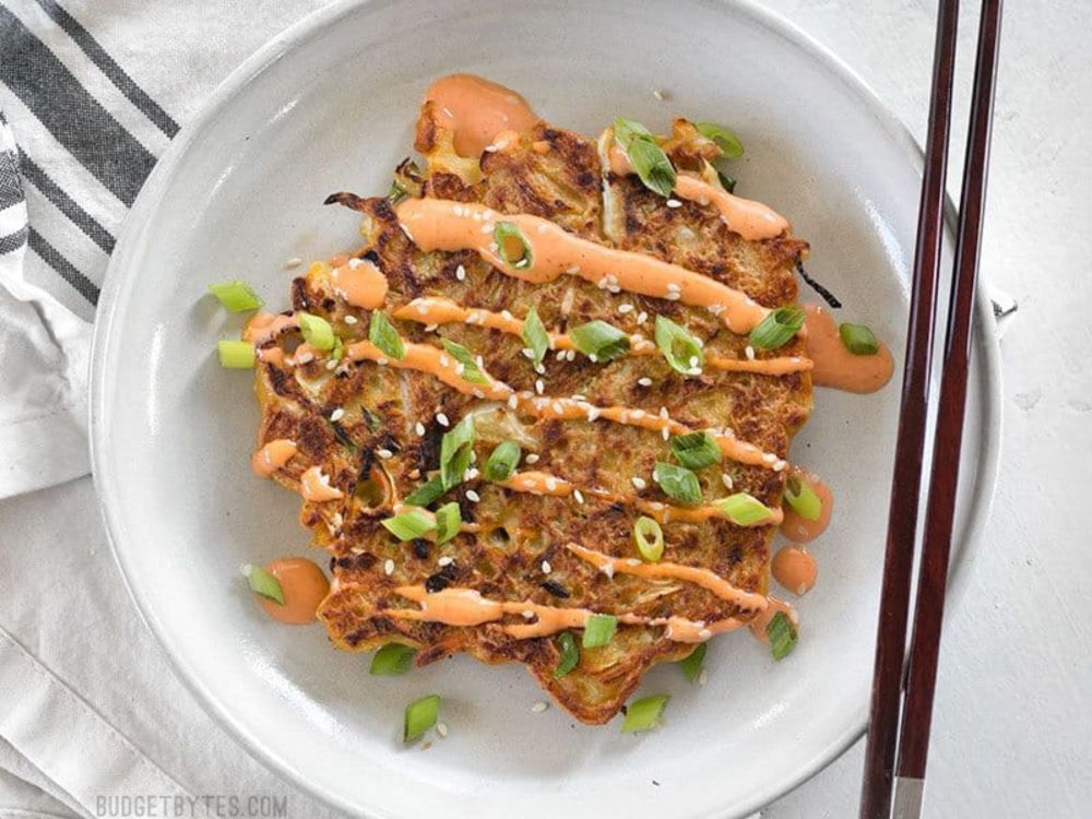 Cabbage Pancakes (Okonomiyaki)