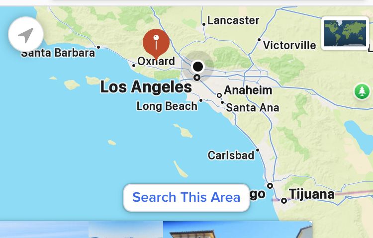 Map showing Thousand Oaks in relation to out border with Mexico 