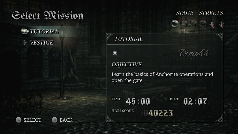 Gunmetal Gothic screenshot showing the Select Mission menu, high-res.