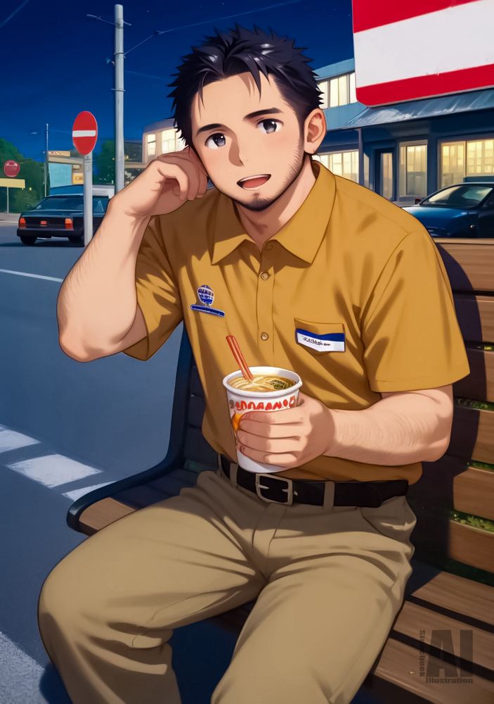 深夜のサービスエリア。