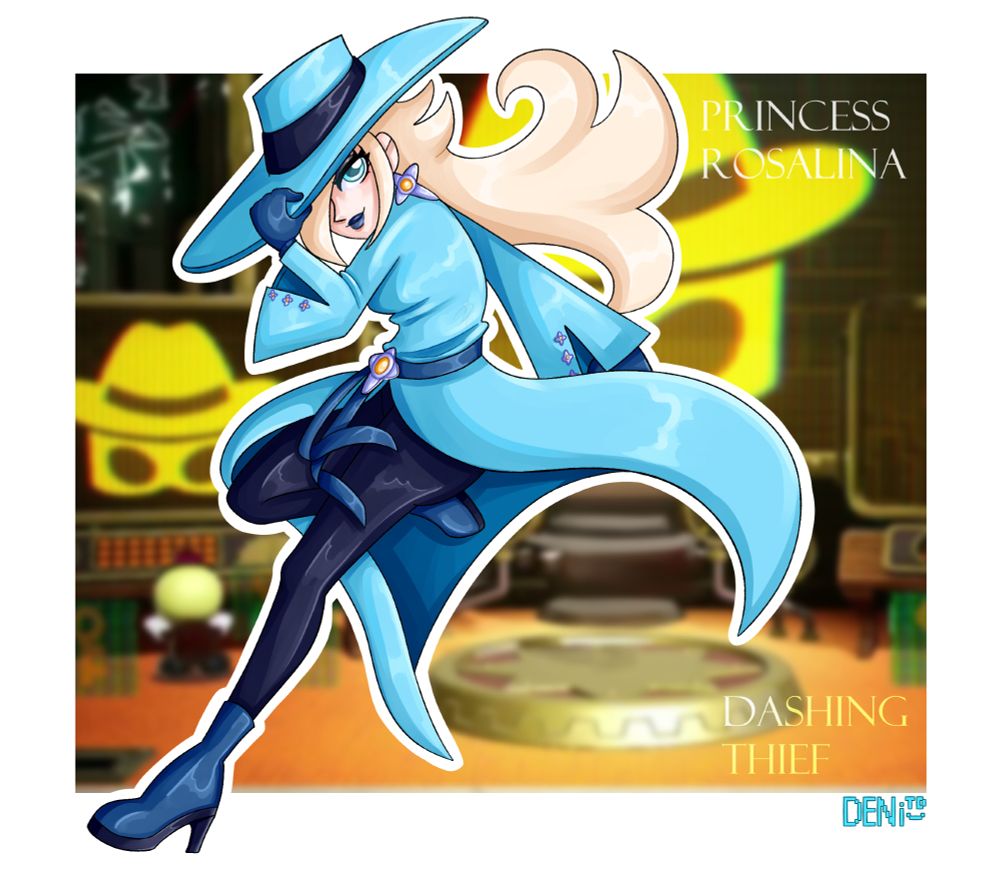 Princess Rosalina from Nintendo's Super Mario series (Mario Galaxy) in a dashing thief outfit inspired by Princess Peach Showtime.