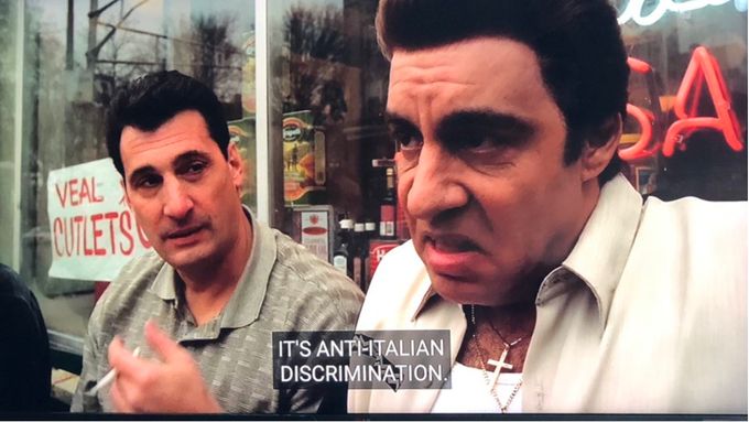 "It's anti-Italian discrimination" meme from the Sopranos