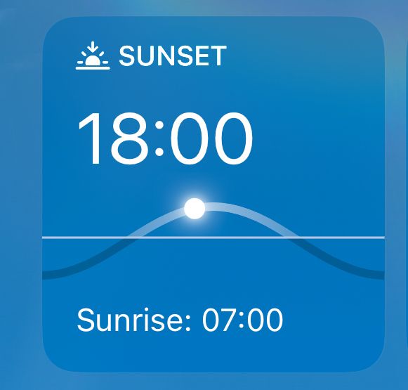 A screenshot showing sunrise at 07:00 and sunset at 18:00 in the Dominican Republic, a country which doesn't adjust clocks for daylight saving time. 