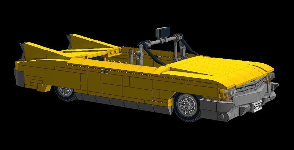 a digital, work-in-progress lego build of Axel's car from Crazy Taxi