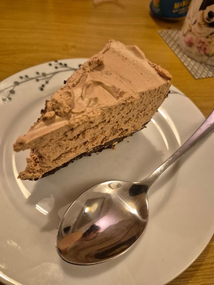 Bloody delicious homemade chocolate vegan cheesecake 