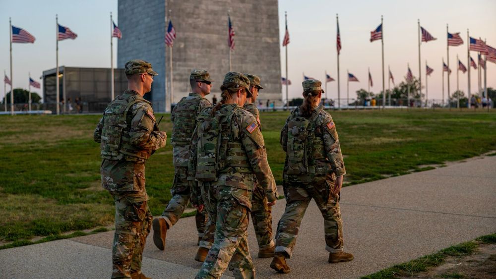 National Guard members and federal law enforcement officers are patrolling the city as part of President Trump's effort to assert federal control over policing in the District.