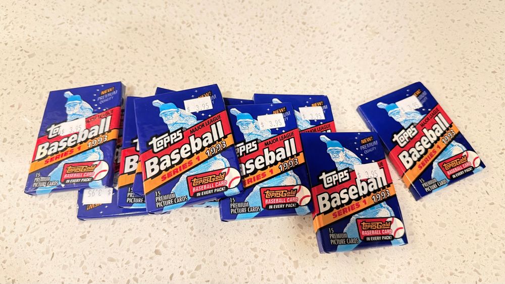 10 Topps 1993 Series 1 Baseball packs of baseball cards 