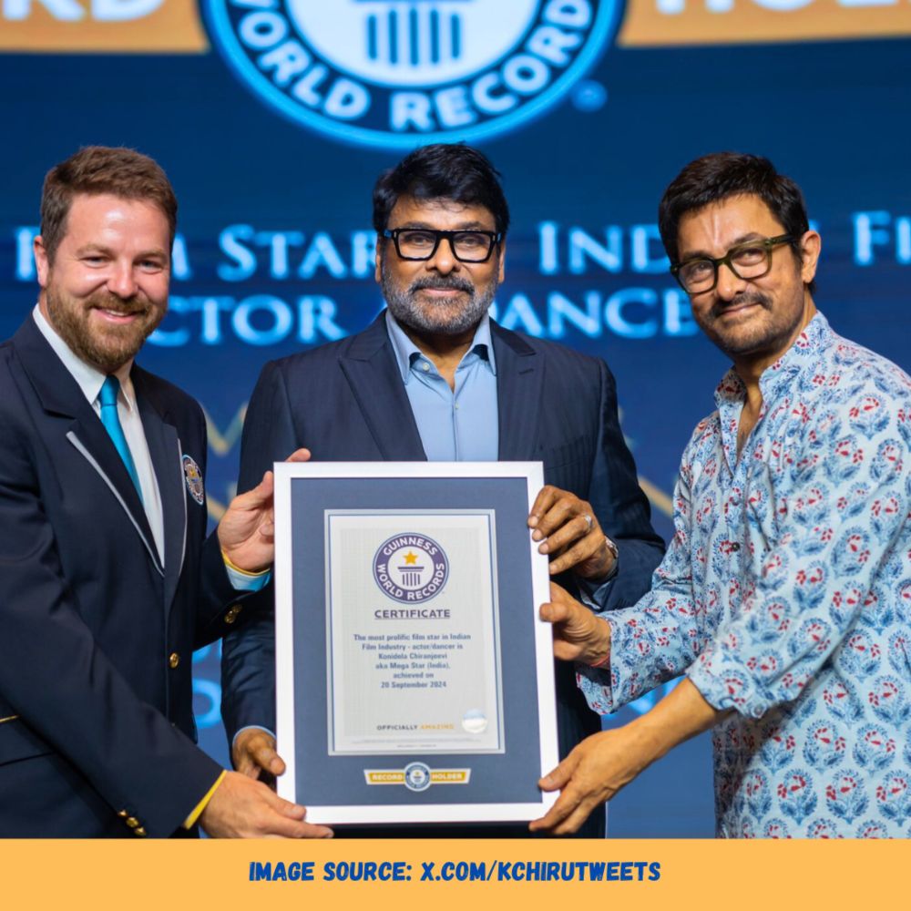 Chiranjeevi Dances into History: Bags The Guinness World Record for Most Prolific Film Star!