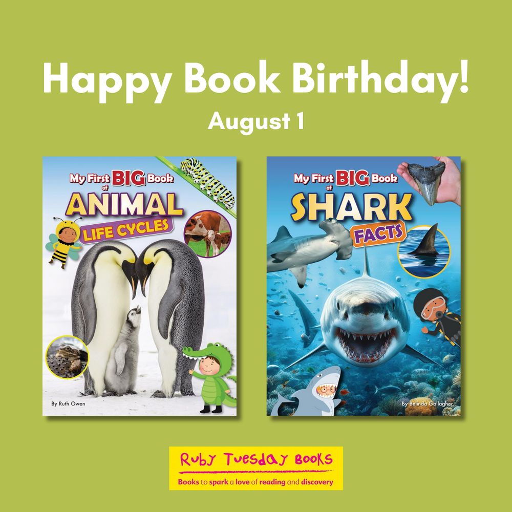Covers of ANIMAL LIFE CYCLES and SHARK FACTS, both from the My First Big Book series
