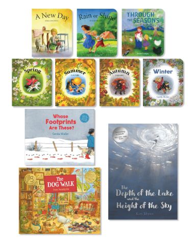 A New Day; Rain or Shine; Through the Seasons; Spring; Summer; Autumn; Winter; Whose Footprints Are These?; The Dog Walk; and The Depth of the Lake and the Height of the Sky