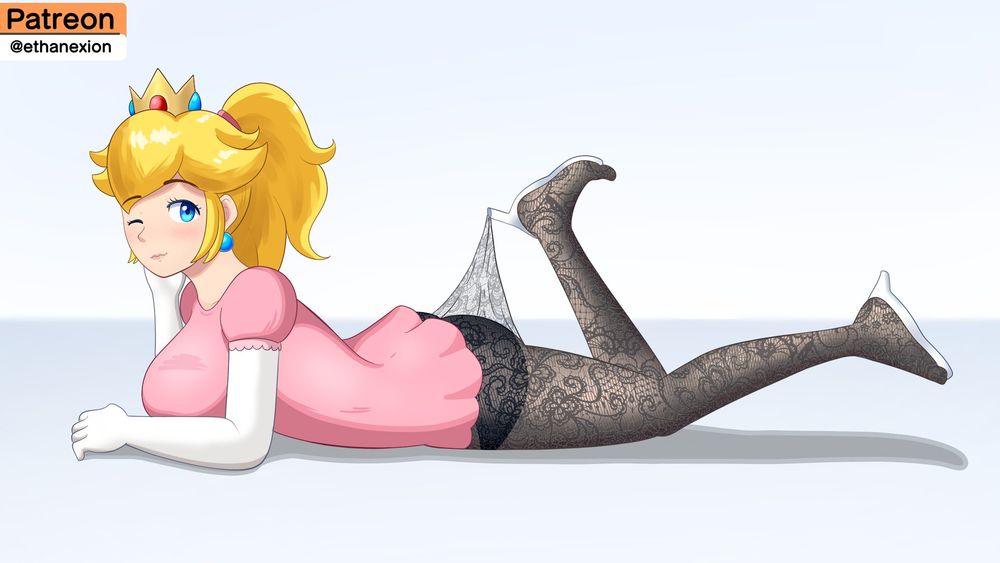 Peach in tights art