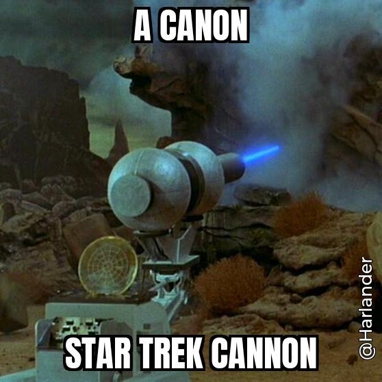 A screenshot of a laser cannon from the Star Trek episode 
