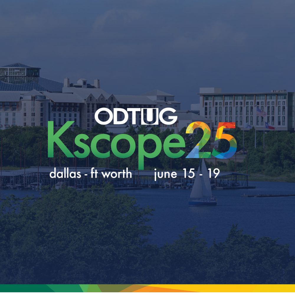 The ODTUG Kscope25 Conference is the premier technology conference for the Oracle Developers and Technology User Group. All are welcome! Join us in Dallas-Fort Worth at Kscope25, June 15-19, 2025.