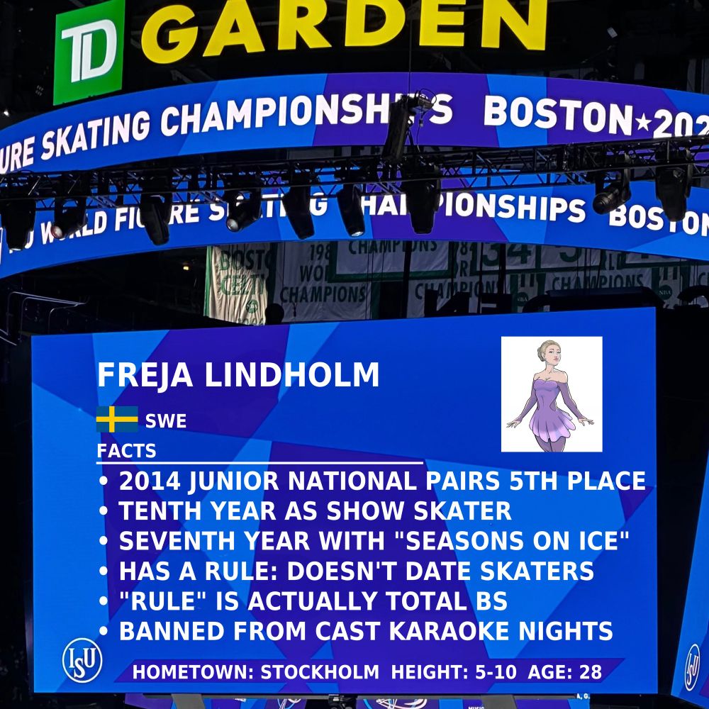 Scoreboard introduction to Freja Lindholm