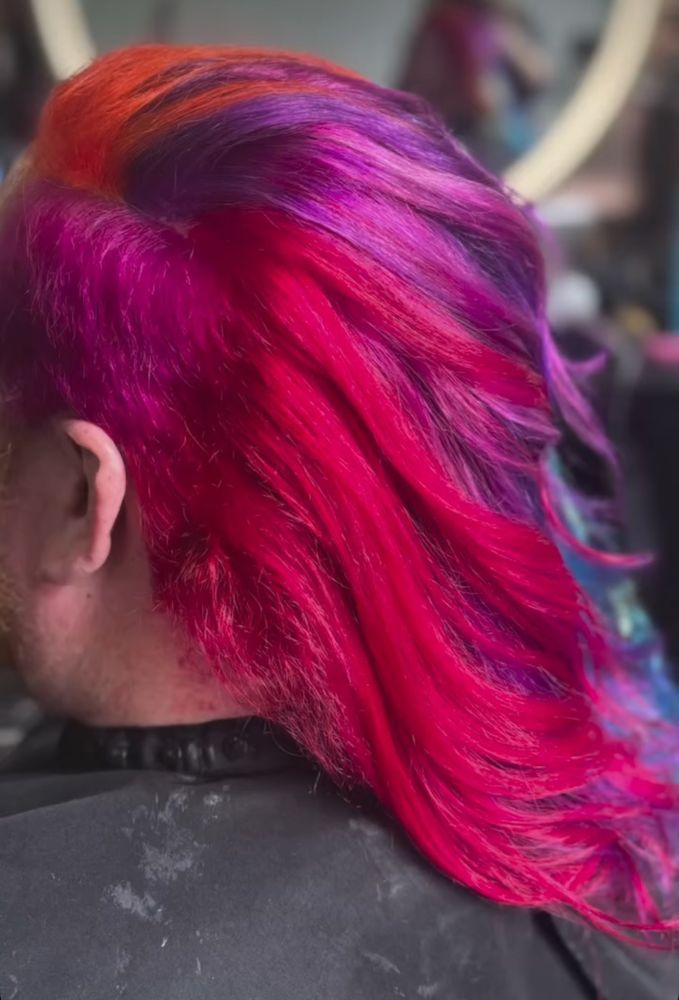 Rainbow hair colour