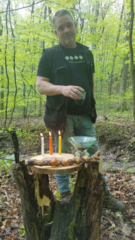 Tree stump altar