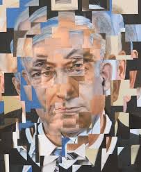 Broken up photo of Netanyahu.