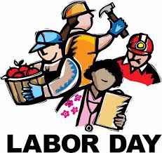 Illustration of a farm worker, a construction worker and a medical worker 