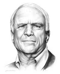 Black & white sketch of John McCain 
