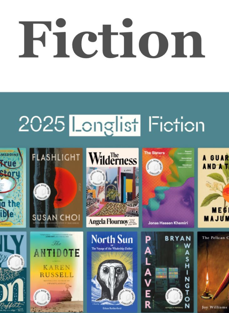 Picture of NBA-long listed novels, including Ethan Rutherford’s NORTH SUN. 