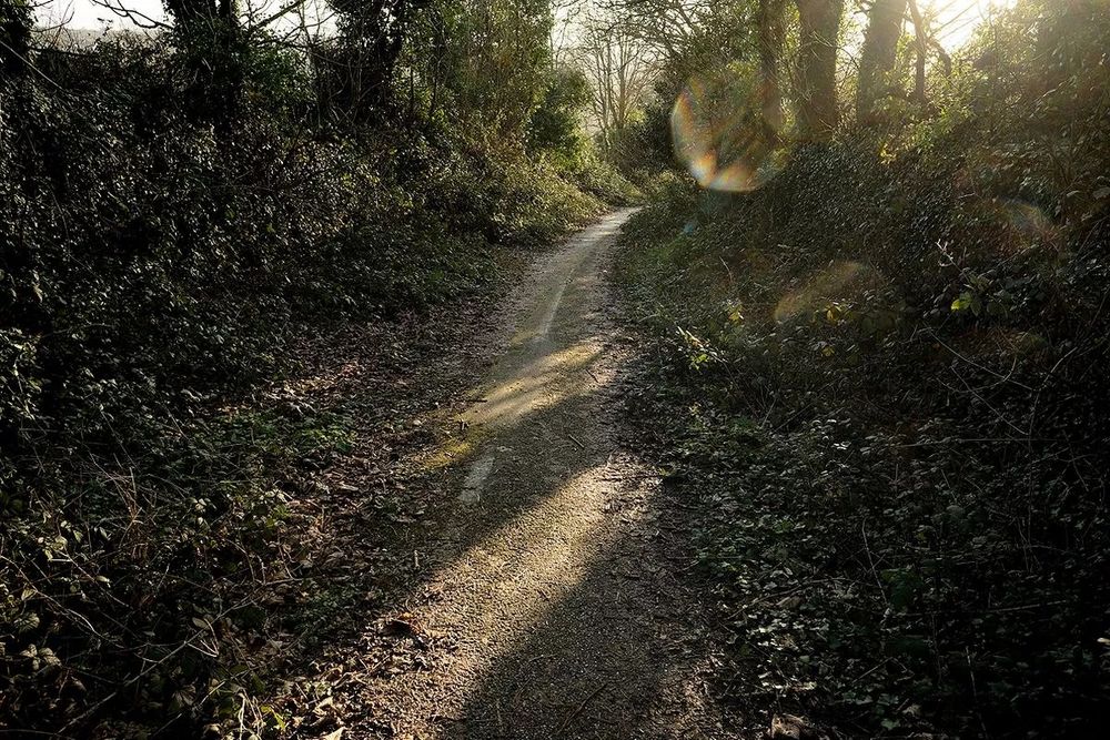 An abandoned section of the A30 which is now a country lane.