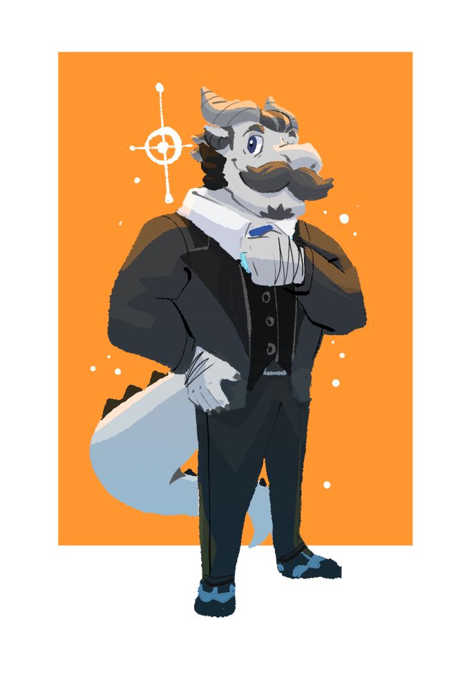 Heimer standing and adjusting his tie.