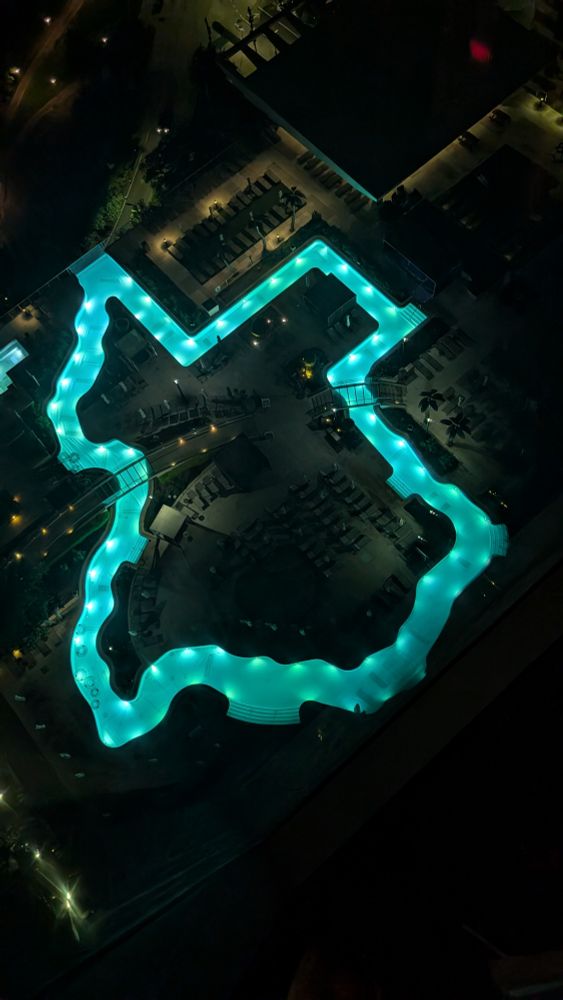 Texas shaped Lazy River at the Marriott Marquis, downtown Houston