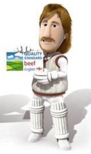 Animated character "Beefy" used to sell British beef.