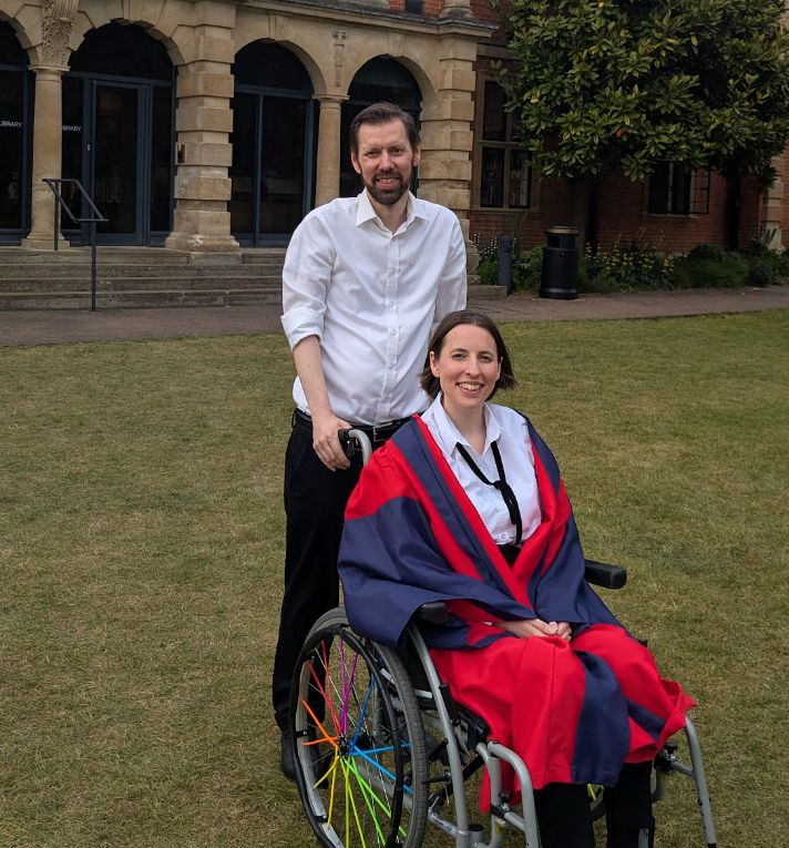 Picture of me pushing Beth's wheelchair