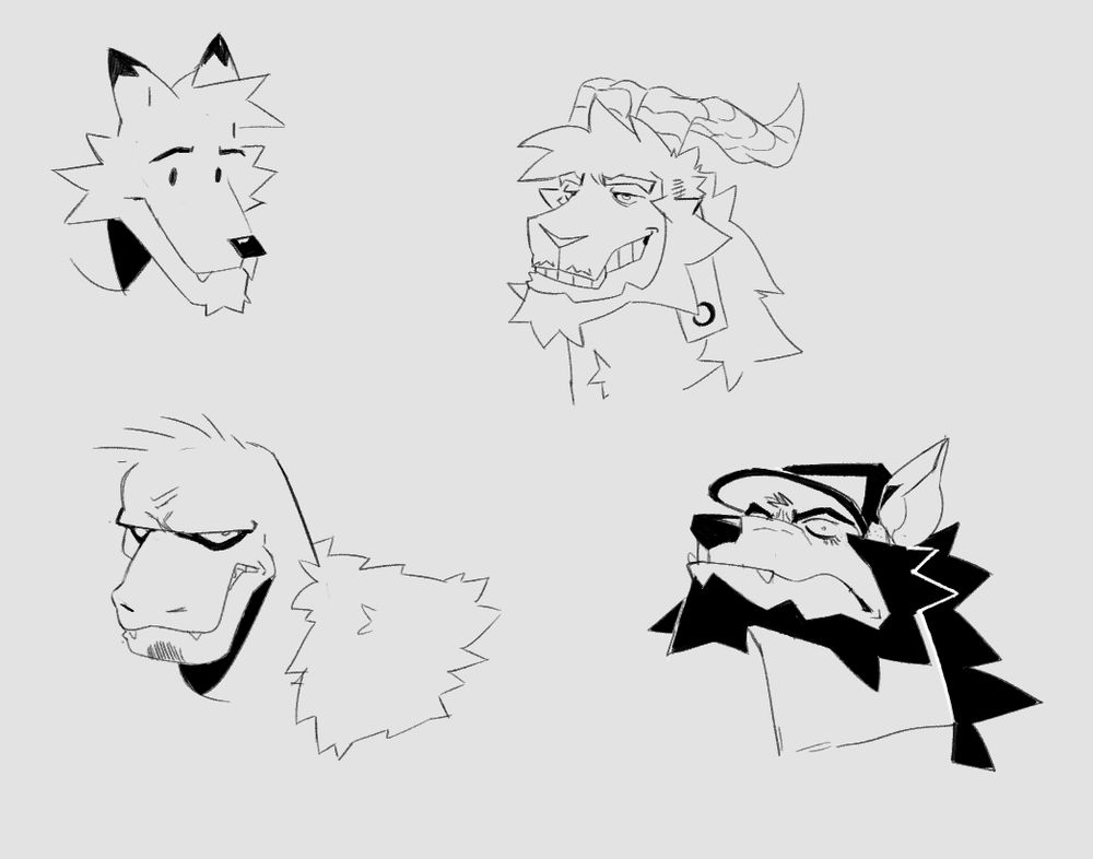 head portraits of jack, rick, ed and horror