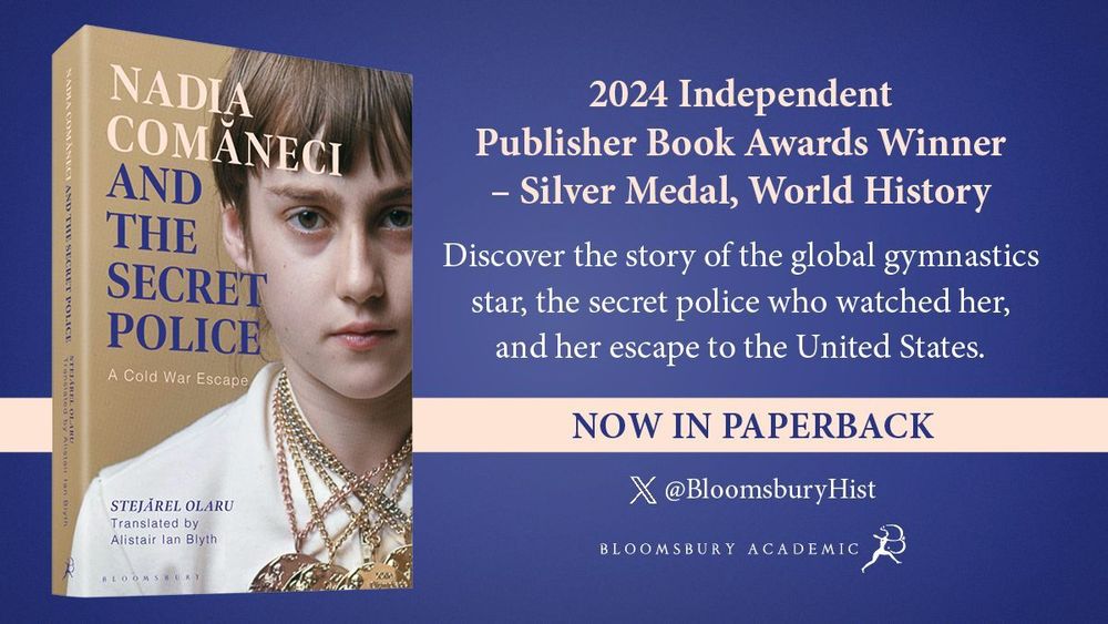 2024 Independent Publisher Book Awards Winner – Silver Medal, World History, Nadia Comaneci and the Secret Police is the story of the global gymnastics star, the secret police who watched her, and her escape to the United States.