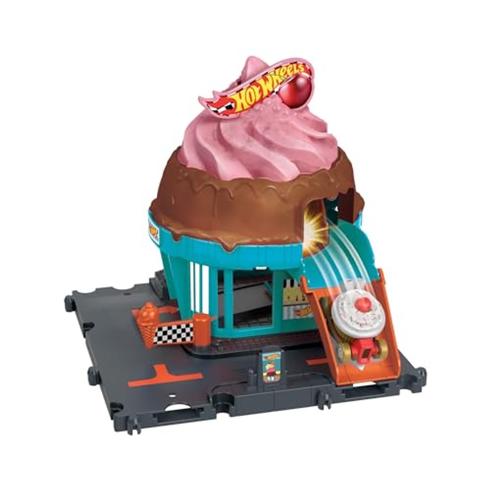 Hot Wheels City, Pista de Brinquedo Sorveteria com 1 Carrinho em Escala 1:64