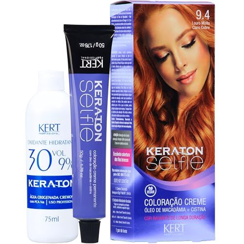 Keraton Coloração Selfie 50G E 75Ml Nº 9.4 Louro Muito Claro Cobre
