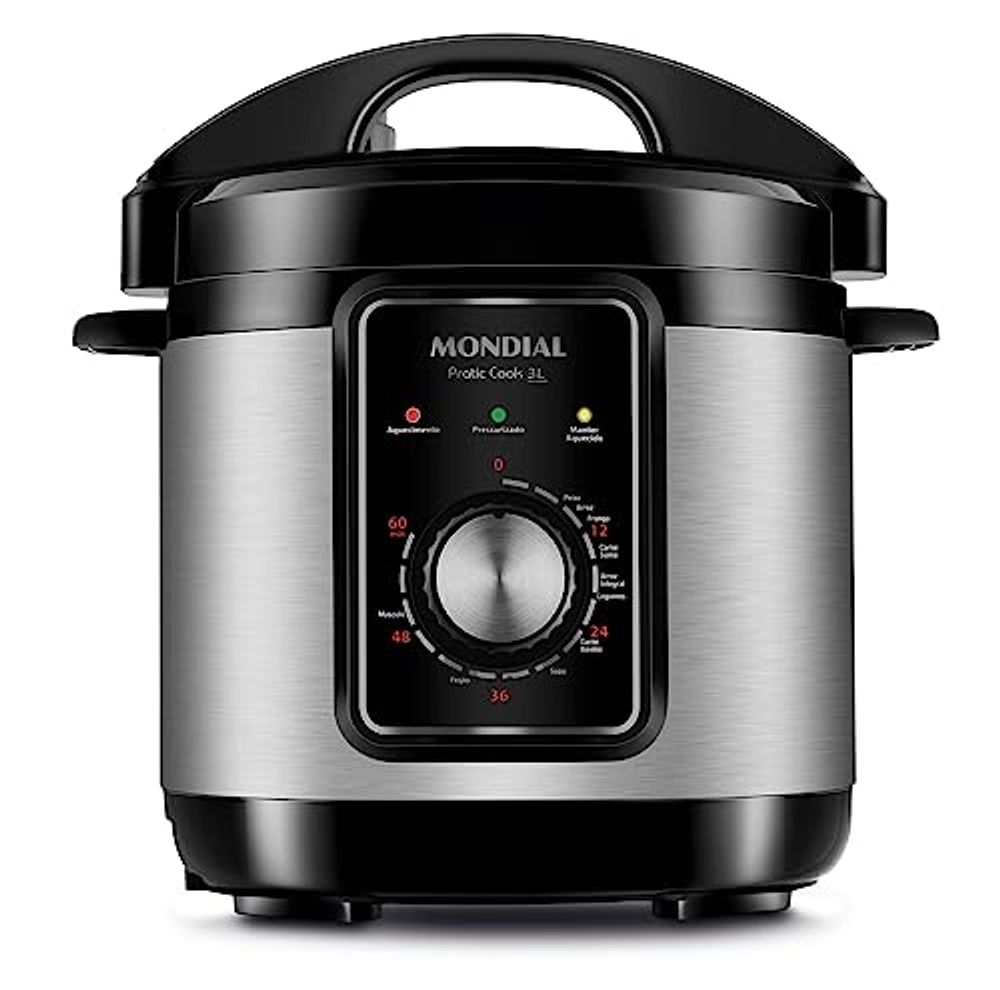 Panela de Pressão Elétrica Mondial, Pratic Cook 3L, 110V, Preto, 3L, 700W - PE-47-3L-I