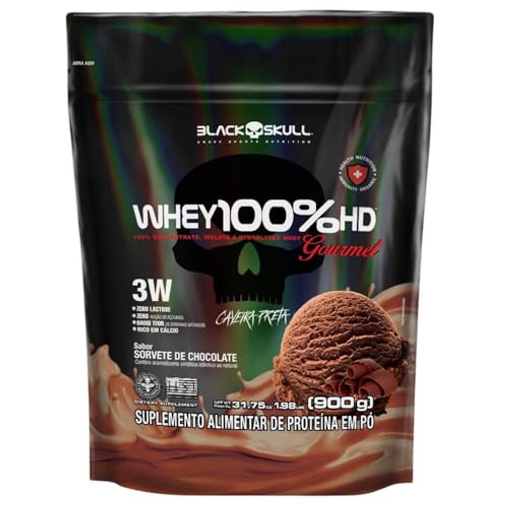 REFIL POUCH 100% HD GOURMET 900G SORVETE CHOCOLATE