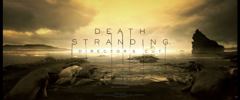 Menu screen for Death Stranding: Director's Cut