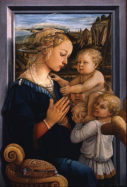 Madonna with Child & Two Angels by Filippo Lippi. 