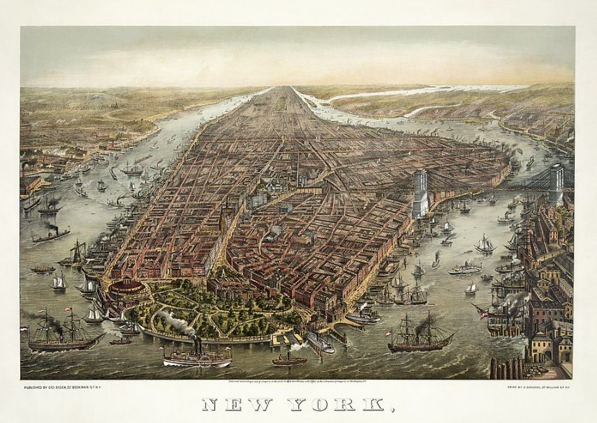 Drawing of New York, 1873