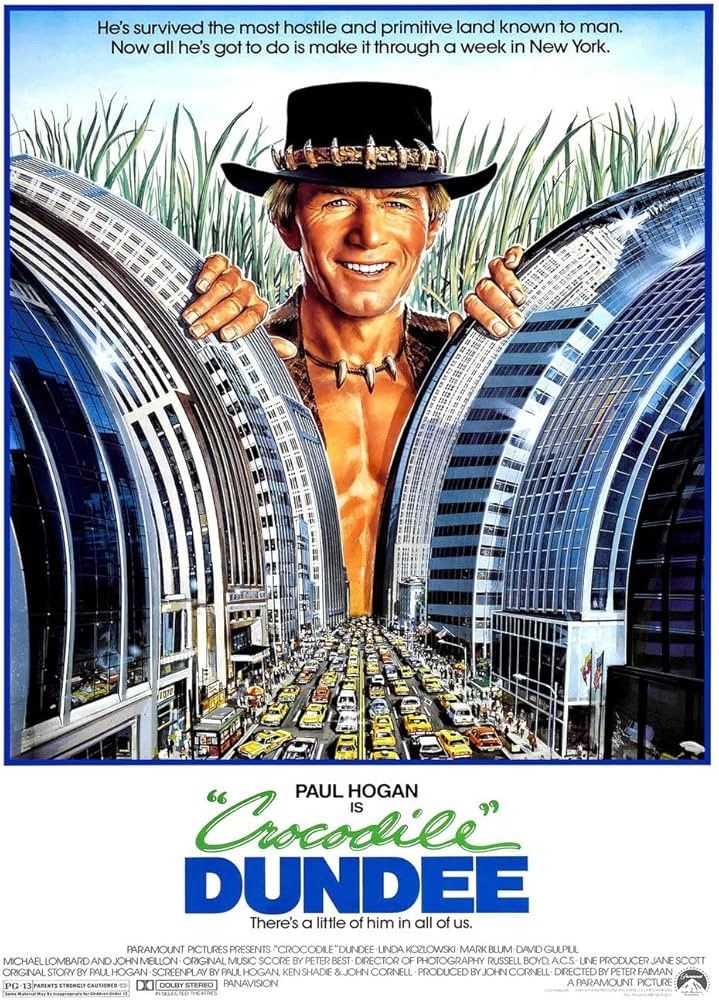 Movie poster of Crocodile Dundee, 1986
