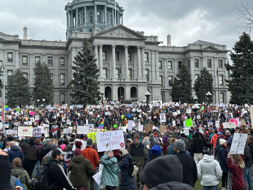 Hands Off protests at Denver State Capitol, April 5, 