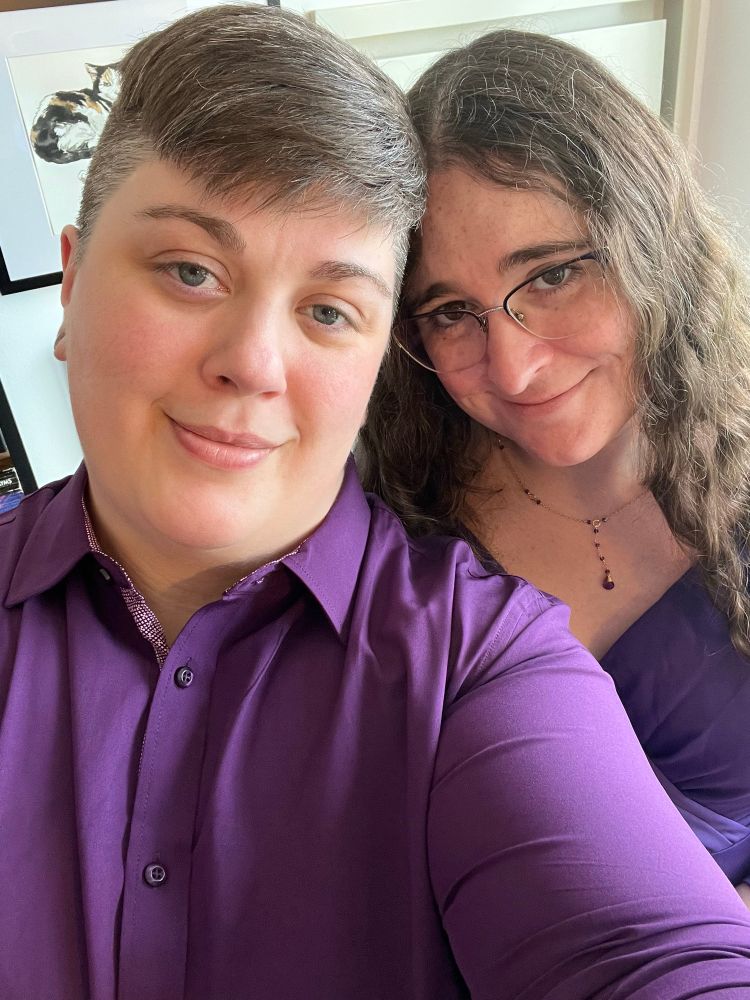 Two lesbians pose together before going to get married 