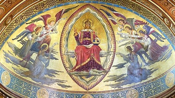 Apse featuring Christ on the Throne surrounded by Angels - College Chapel, Strand