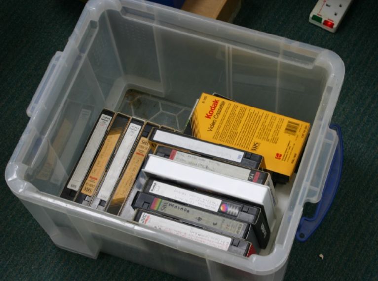 Purely and simply it's a box for of old VHS video tapes. 